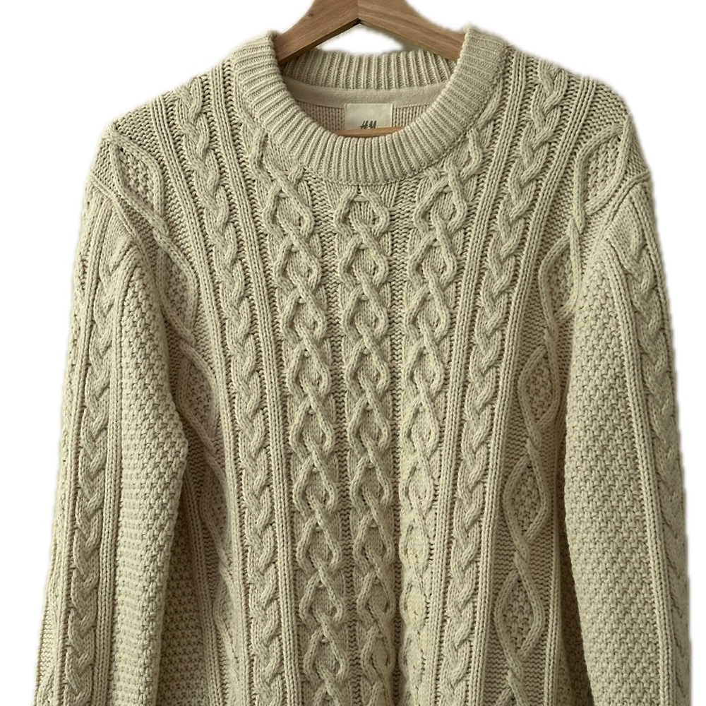 H&M Men's Cable Knit Sweater - Beige